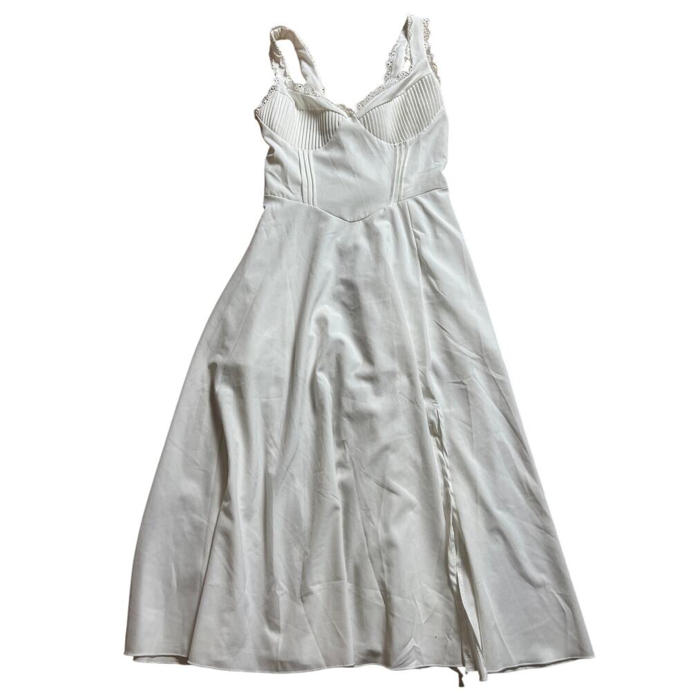 Y2k Sweetheart Sleeveless Midi Women's White Dress Medium